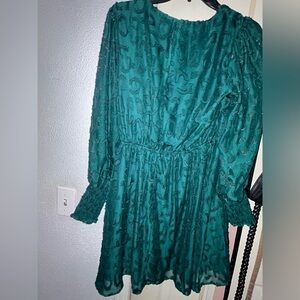 Teal Long Sleeve Dress